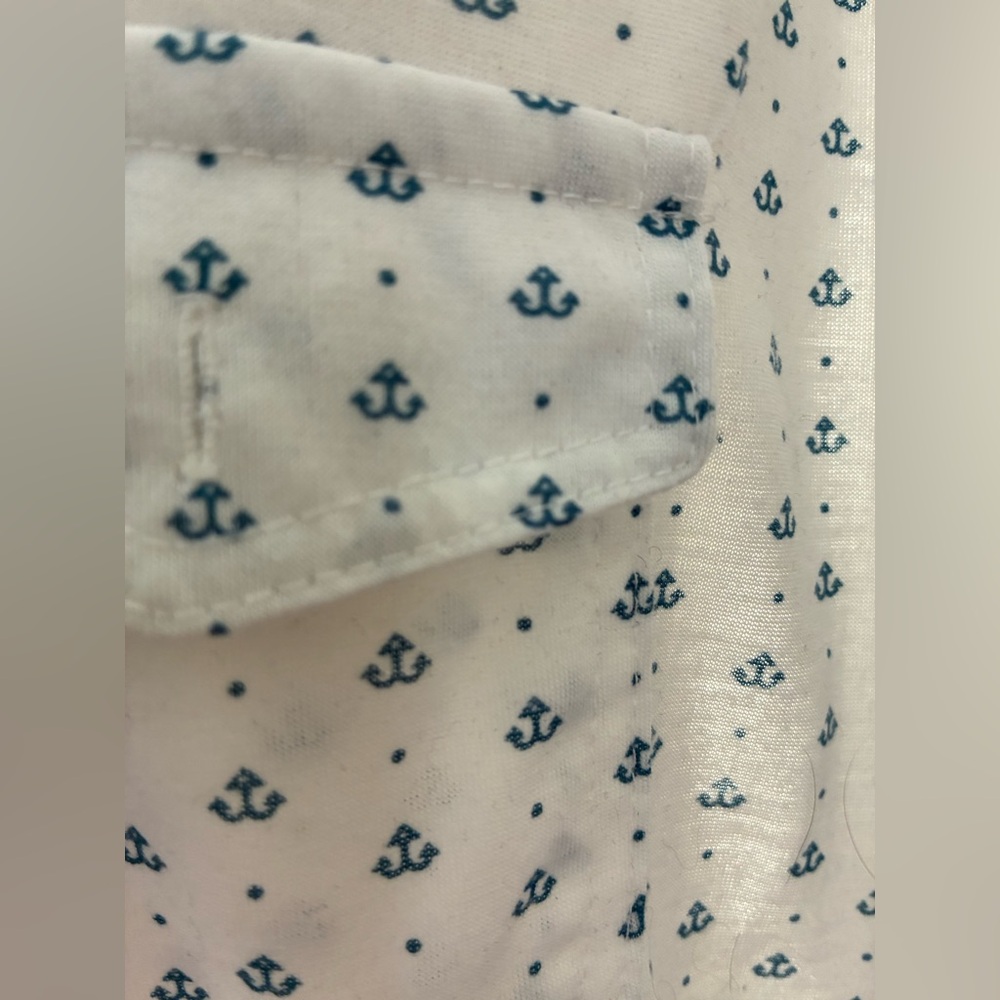 Eden & Olivia White Button-Down Shirt with Blue Anchor Print - Picture 5 of 9